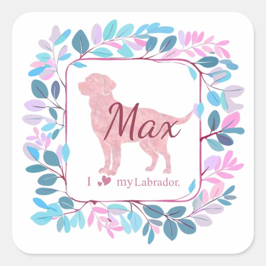 Custom Pastel Pink Labrador Retriever Sticker Gift (Voorkant)