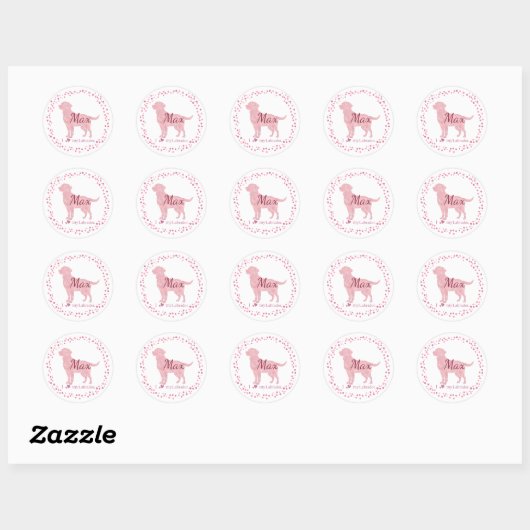 Custom Pastel Pink Labrador Retriever Sticker Gift (Vel)