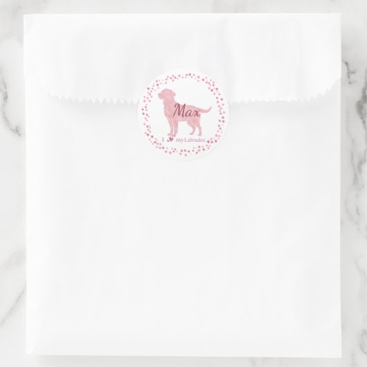 Custom Pastel Pink Labrador Retriever Sticker Gift (Tas)