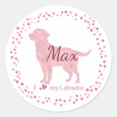 Custom Pastel Pink Labrador Retriever Sticker Gift (Voorkant)