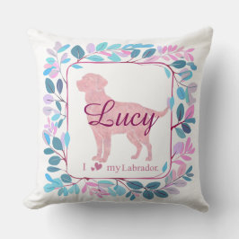 Custom pastel pink Labrador Retriever throw pillow Kussen