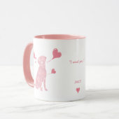 Custom Pastel Pink Labrador Retriever Valentine Mok (Voorkant links)