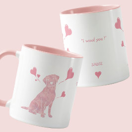 Custom Pastel Pink Labrador Retriever Valentine Mok