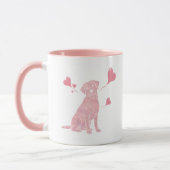 Custom Pastel Pink Labrador Valentine Mug, Name Mok (Links)