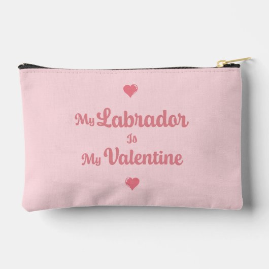 Custom Pastel Pink Labrador Valentine Name Pouch Etui (Achterkant)