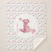 Custom Pastel Pink Poodle Christmas Blanket Gift Sherpa Deken (Voorkant)
