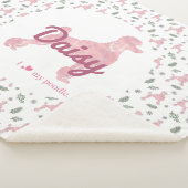 Custom Pastel Pink Poodle Christmas Blanket Gift Sherpa Deken (3/4)
