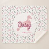Custom Pastel Pink Poodle Christmas Blanket Gift Sherpa Deken (Voorkant (horizontaal))