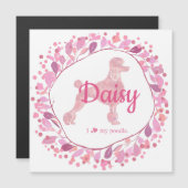 Custom Pastel Pink Poodle Silhouette  Magnet (Voorkant / Achterkant)