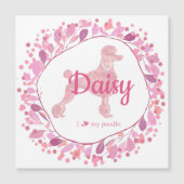 Custom Pastel Pink Poodle Silhouette  Magnet (Voorkant)