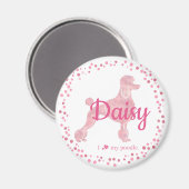 Custom Pastel Pink Poodle Silhouette  Magnet (Voorkant / Achterkant)