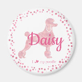 Custom Pastel Pink Poodle Silhouette  Magnet (Voorkant)