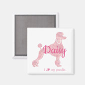 Custom Pastel Pink Poodle Silhouette  Magnet (Voorkant / Achterkant)