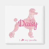 Custom Pastel Pink Poodle Silhouette  Magnet (Voorkant)