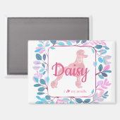 Custom Pastel Pink Poodle Silhouette  Magnet (Voorkant / Achterkant)