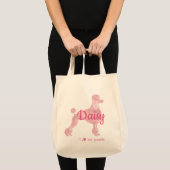 Custom Pastel Pink Poodle Silhouette tote bag (Voorkant (product))