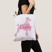 Custom Pastel Pink Poodle Silhouette tote bag (Dichtbij)