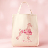Custom Pastel Pink Poodle Silhouette tote bag