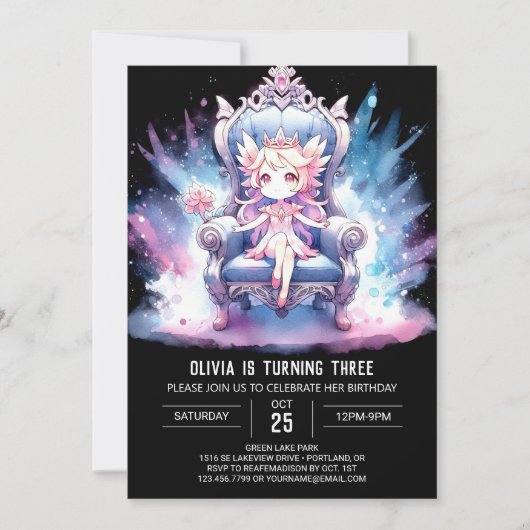 Custom Pastel Prinses Verjaardag Kaart (Voorkant)