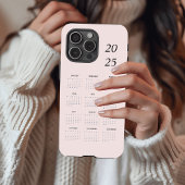 Custom Pastel Roze 2025 Kalender Case-Mate iPhone Case
