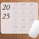Custom Pastel Roze 2025 Kalender Elegant Muismat<br><div class="desc">Upgrade uw werkruimte met dit aangepaste pastelroze 2025 kalendermuismatje. Deze gestroomlijnde muismat is ontworpen voor stijl en praktische uitvoerbaarheid en heeft een jaarkalender voor snelle datumreferentie, tegen een zachte pastelroze achtergrond die een vleugje elegantie aan uw bureau toevoegt. Het gladde oppervlak zorgt voor optimale muisprestaties, terwijl de antislipondersteuning het stevig...</div>
