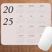 Custom Pastel Roze 2025 Kalender Elegant Muismat