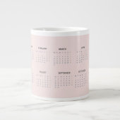 Custom Pastel Roze 2025 Kalender met Drie Foto's Grote Koffiekop (Voorkant)
