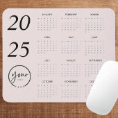 Custom Pastel Roze 2025 Kalender met Uw Logo Muismat