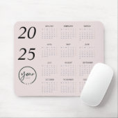 Custom Pastel Roze 2025 Kalender met Uw Logo Muismat (Met muis)