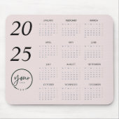 Custom Pastel Roze 2025 Kalender met Uw Logo Muismat (Voorkant)