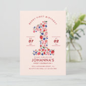 Custom Pastel Roze Berry Sweet Aardbeienfruit Kaart (Staand voorkant)