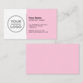 Custom pastel roze modern minimalistisch elke kleu visitekaartje (Voorkant / Achterkant)