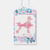 Custom Pastel Roze Poedel Silhouet Gift Label Cadeaulabel (Voorkant)