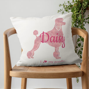 Custom Pastel Roze Poedel Silhouet kussen