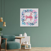 Custom Pastel Roze Poedel Silhouet Poster