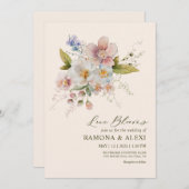 Custom Pastel Roze Wit Forever Love Wedding Kaart (Voorkant / Achterkant)