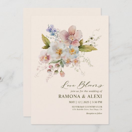 Custom Pastel Roze Wit Forever Love Wedding Kaart (Voorkant / Achterkant)