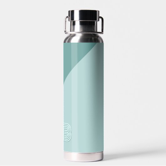 Custom Pastel Seafoam Mint Blauwgroen Jade Green Waterfles (Achterkant)