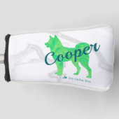 Custom Pastel Shiba Inu Silhouette Golf Cover (Voorkant)