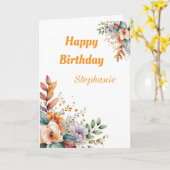 Custom Pastel Waterverf Spring Flowers Verjaardag Kaart (Gele Bloem)