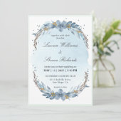 Custom Pastel Wit Licht Zacht Blauw Winter Bruid Kaart (Staand voorkant)