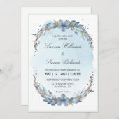 Custom Pastel Wit Licht Zacht Blauw Winter Bruid Kaart (Voorkant / Achterkant)