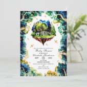 Custom Pastel Woodland Baby shower Kaart (Staand voorkant)