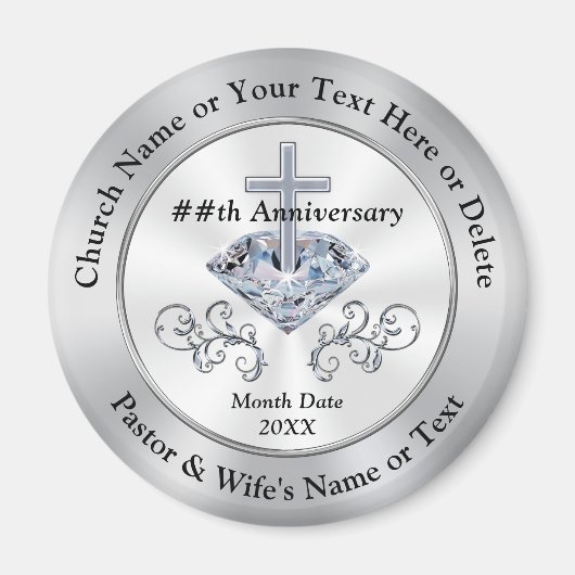Custom Pastor of Kerk Jubileum Party Favors Magneet (Voorkant)