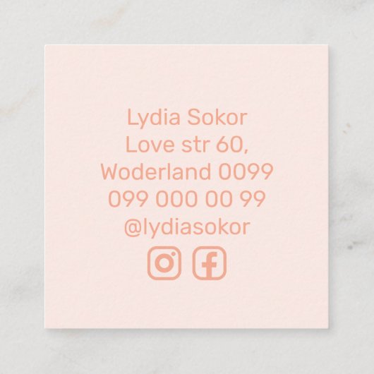 Custom Pastry Chef Visitekaartje (Achterkant)