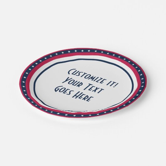 Custom Patriot Stars Rood Wit Blauw Papier Bord (Gekanteld)