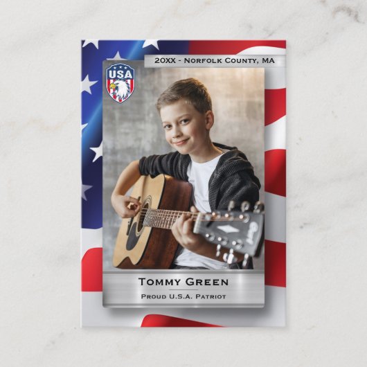Custom Patriot Trading Kaart Sjabloon 4 juli cadea Contactkaartje (Voorkant)