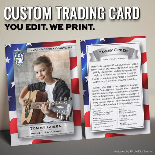 Custom Patriot Trading Kaart Sjabloon 4 juli cadea Contactkaartje