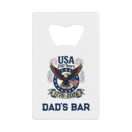 Custom Patriotic American Eagle 250 Years Creditkaart Flessenopener