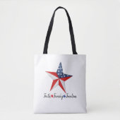 Custom Patriotic American Star, Amerikaanse vlag Tote Bag (Voorkant)